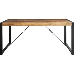 Industriële eettafel mangohout met zwart 160x90 cm>Straluma Sale