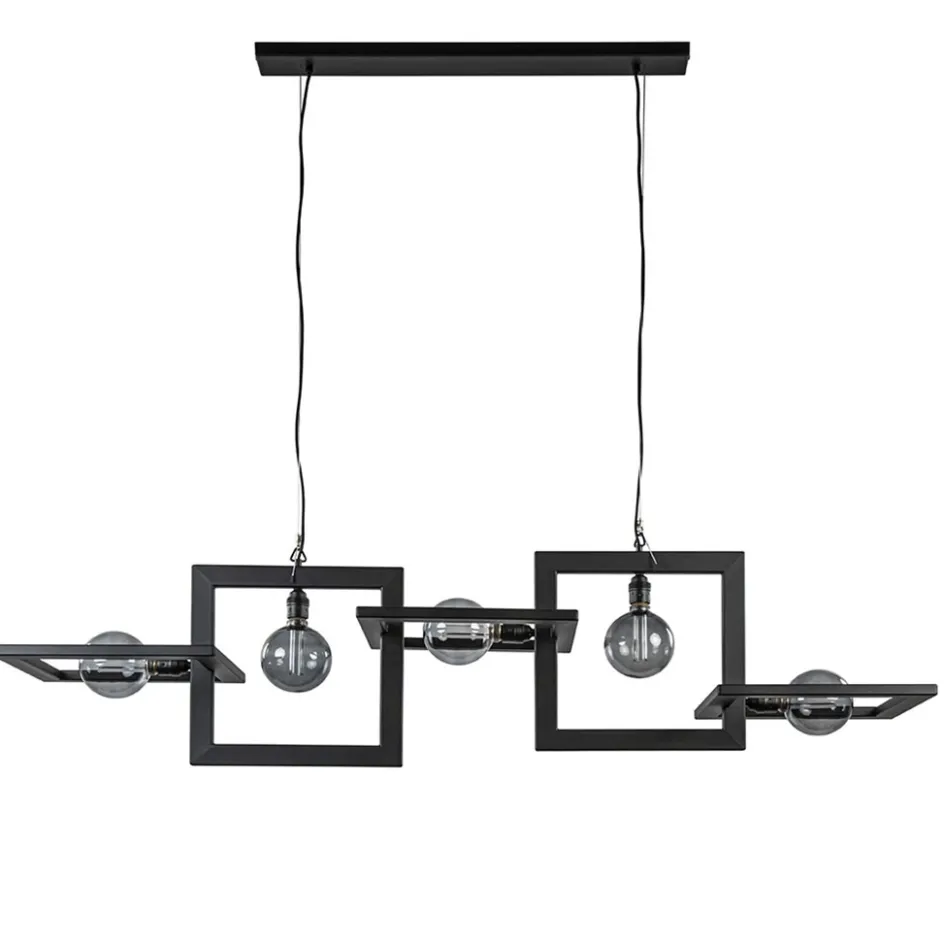 Industriële hanglamp mat zwart metalen frame>Straluma Hot