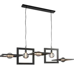 Industriële hanglamp mat zwart metalen frame>Straluma Hot