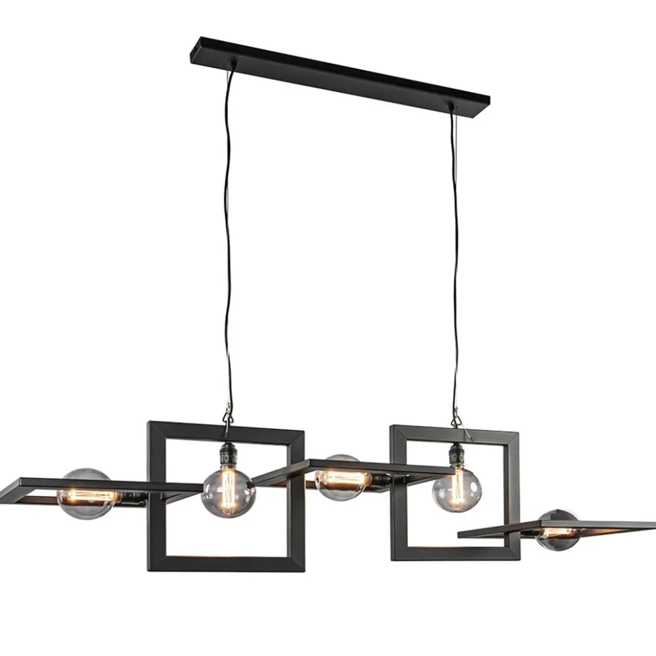 Industriële hanglamp mat zwart metalen frame>Straluma Hot