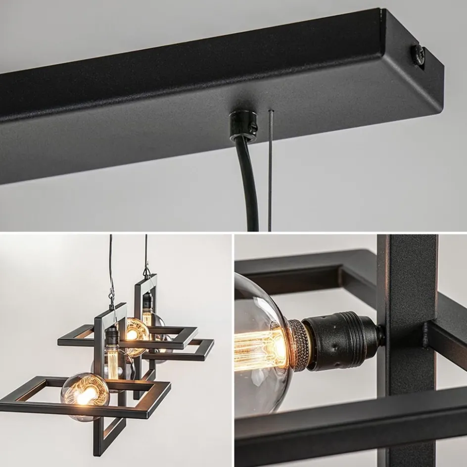 Industriële hanglamp mat zwart metalen frame>Straluma Hot
