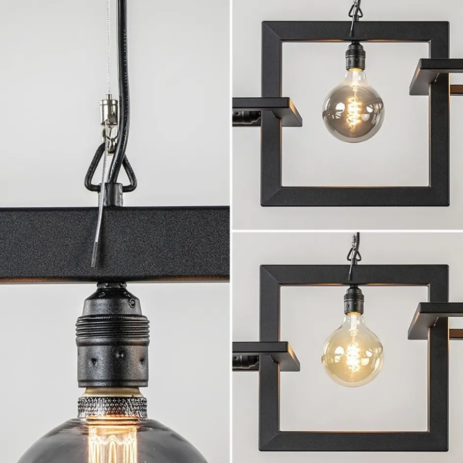 Industriële hanglamp mat zwart metalen frame>Straluma Hot