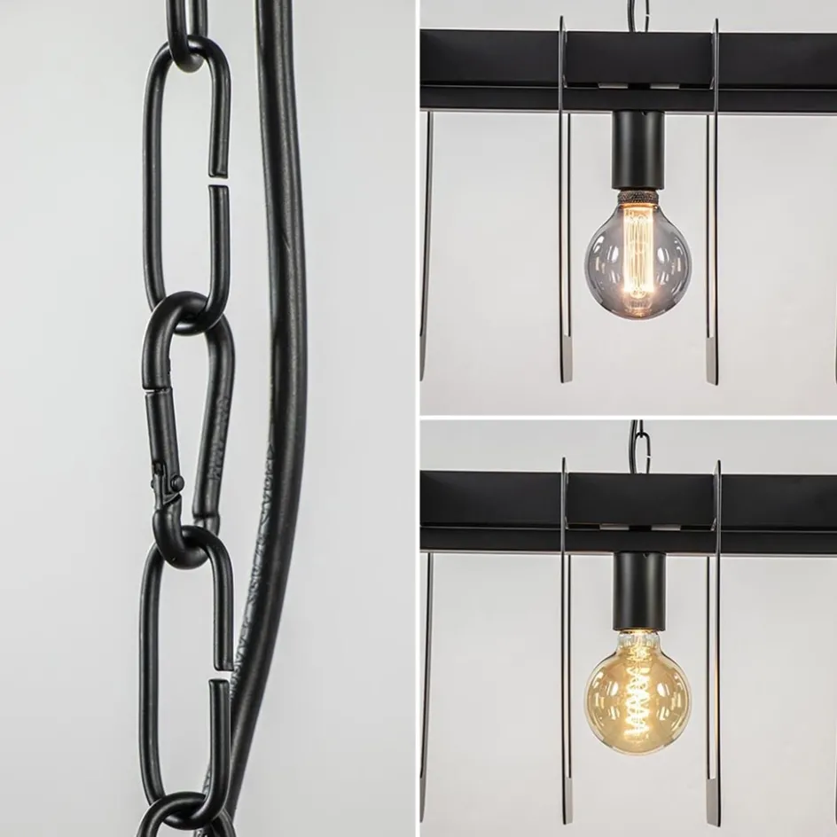 Industriële hanglamp squares mat zwart metaal>Straluma