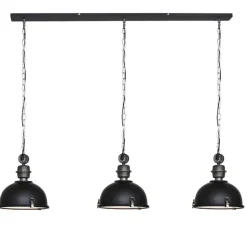 Industriële 3-lichts hanglamp bikkel mat zwart>Straluma
