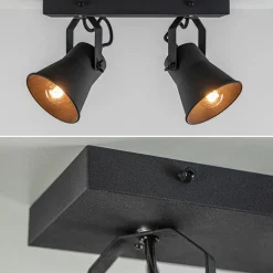 Industriële 2-lichts plafondspot mat zwart>Straluma New