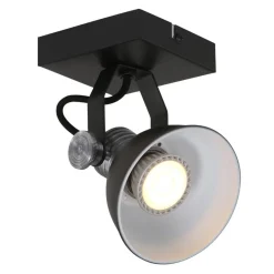 Industriële plafond/wandspot zwart inclusief LED>Straluma Discount