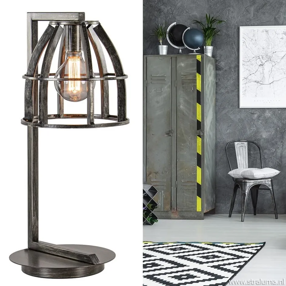 Industriële tafellamp antiek zwart>Straluma Sale