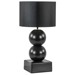 Keramieken tafellamp bollen zwart met kap>Straluma Best