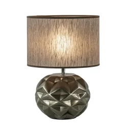 Keramieken tafellamp bruin met bruine kap>Straluma