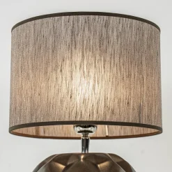 Keramieken tafellamp bruin met bruine kap><noscript><img width=