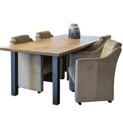 Klassiek landelijke eetkamerstoel op wieltjes><noscript><img width=