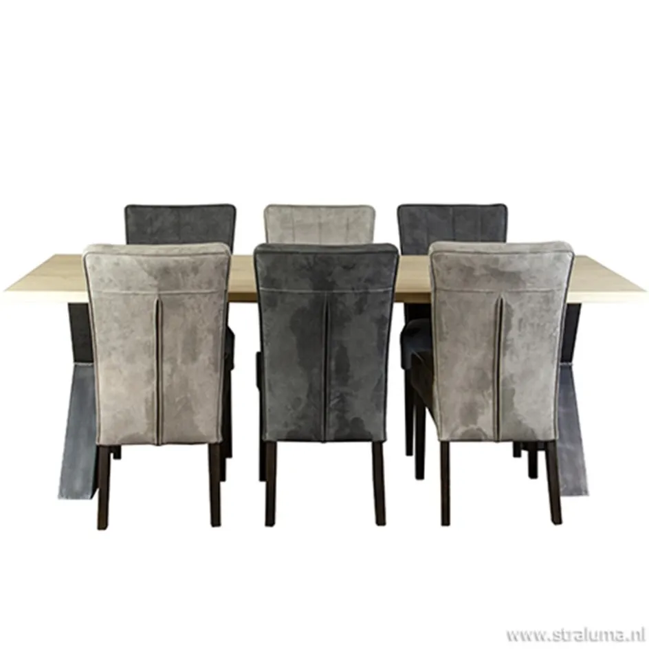 Klassiek landelijke eetkamerstoel grijs>Straluma Outlet