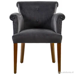 Klassieke armstoel kersenhout in stof>Straluma New