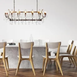 Klassieke eettafelhanglamp met kristal><noscript><img width=