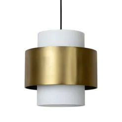 Klassieke hanglamp opaal glas met mat goud>Straluma New