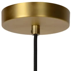 Klassieke hanglamp opaal glas met mat goud><noscript><img width=