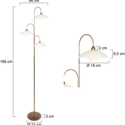 Klassieke 3-lichts vloerlamp brons inclusief LED><noscript><img width=
