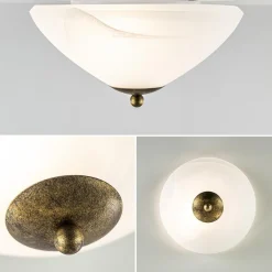 Klassieke plafondlamp gevlamd glas met brons 30 cm><noscript><img width=