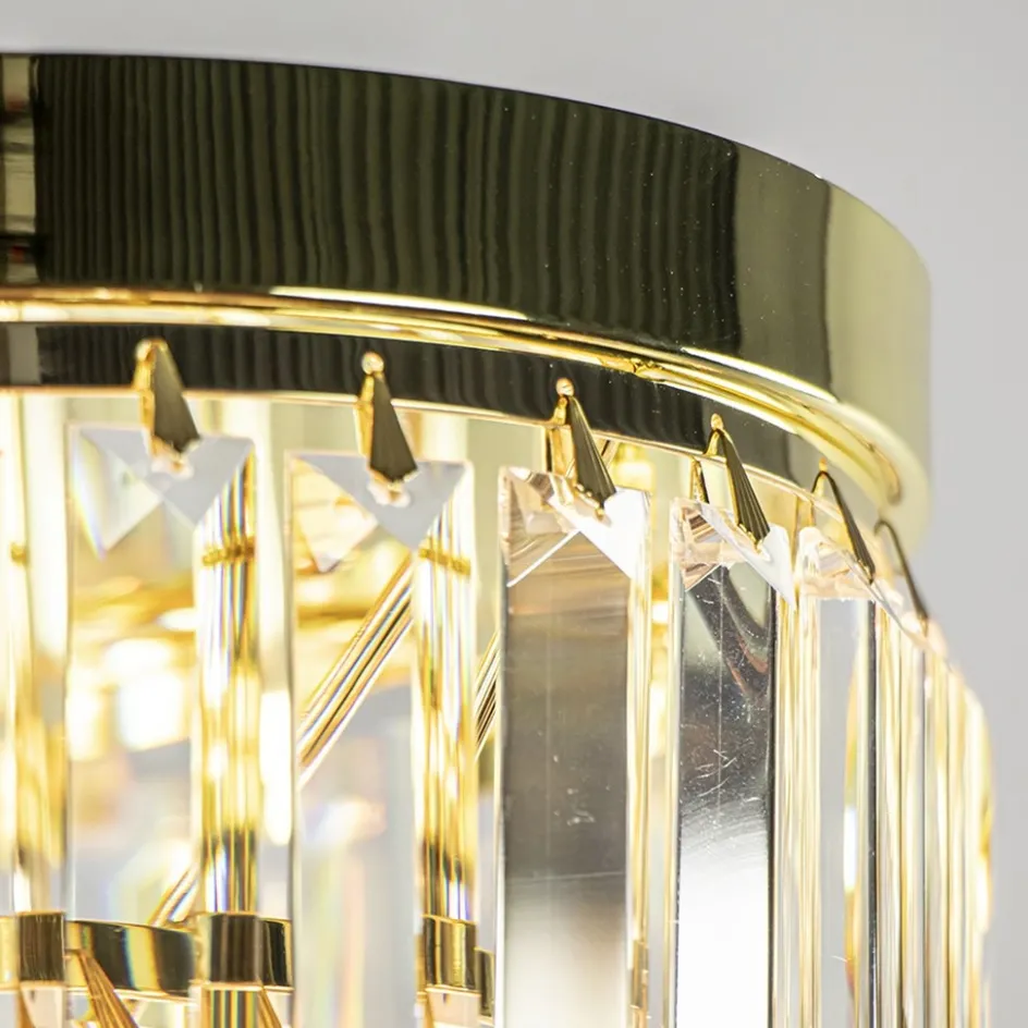 Klassieke plafondlamp goud met helder glas>Straluma Best