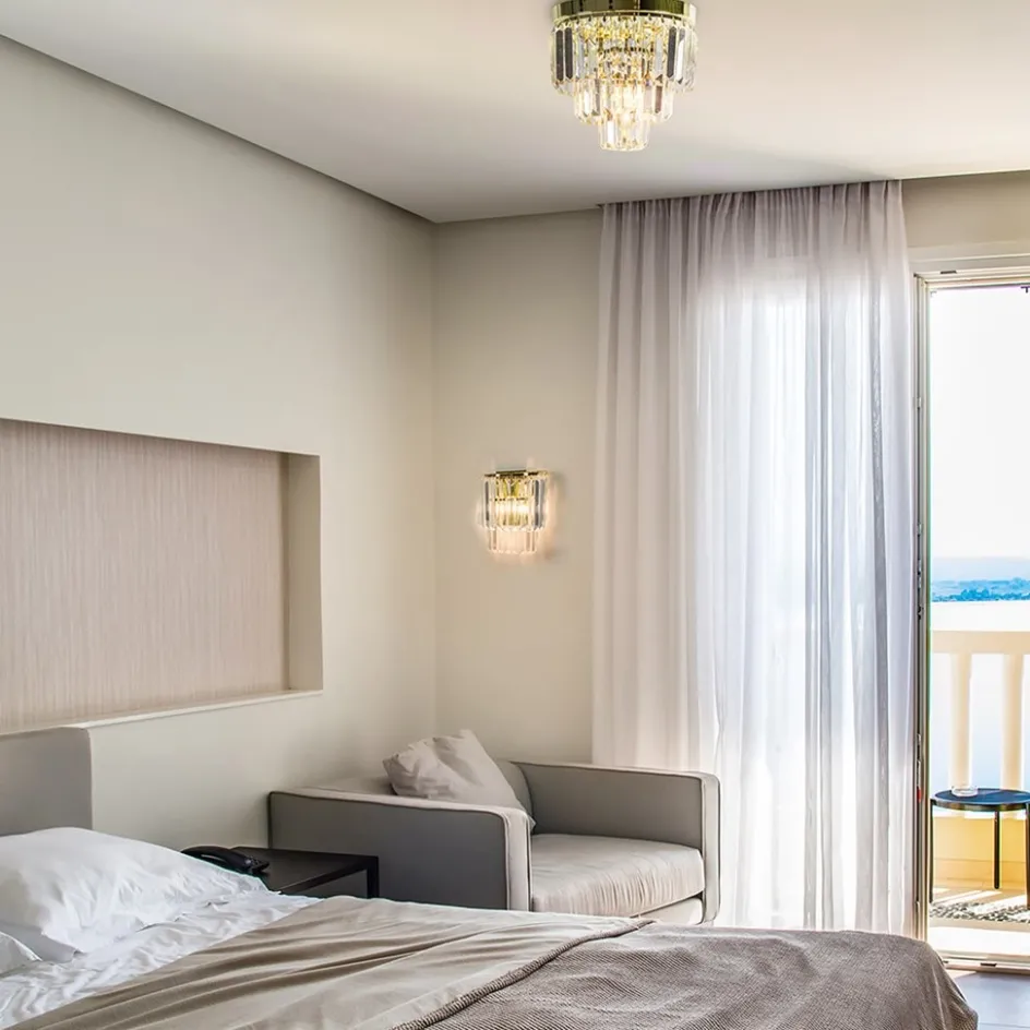 Klassieke plafondlamp goud met helder glas>Straluma Best