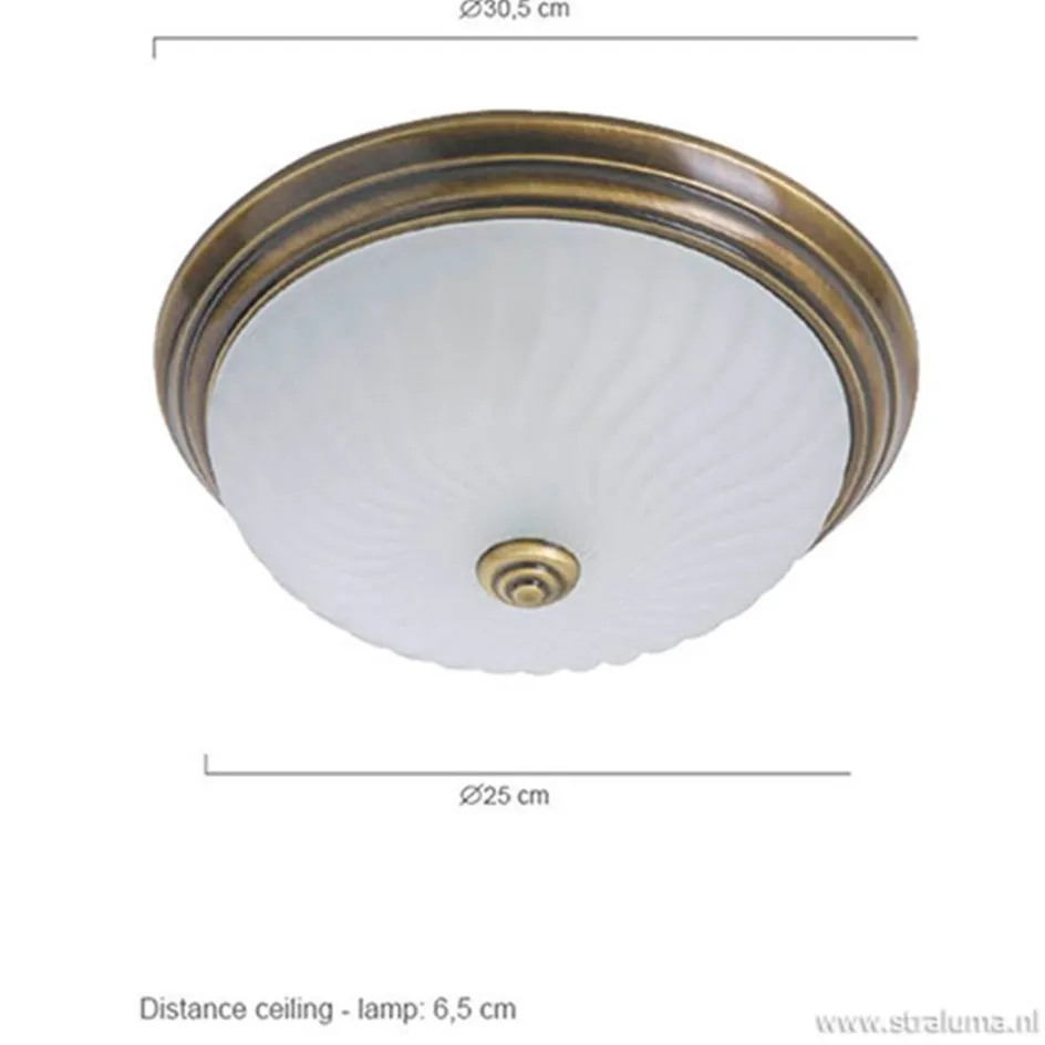 klassieke plafonnière Brons/glas>Straluma Discount