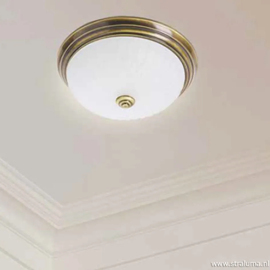 klassieke plafonnière Brons/glas>Straluma Discount