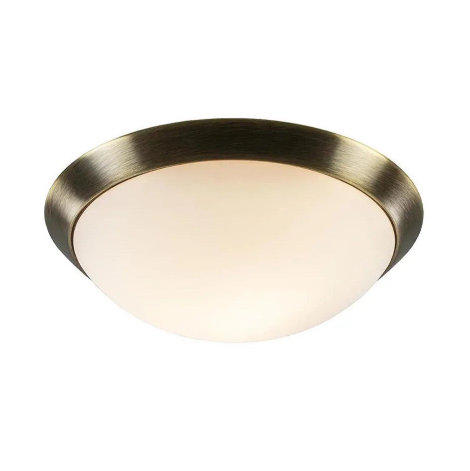 Klassieke plafonnière brons met wit glas 30 cm>Straluma Outlet