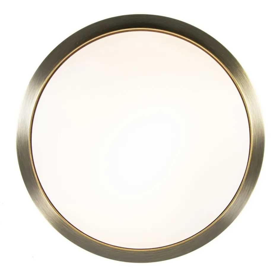 Klassieke plafonnière brons met wit glas 30 cm>Straluma Outlet