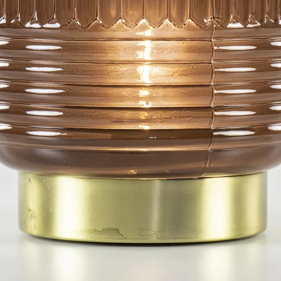 Klassieke tafellamp Lipa donker bruin op batterijen>Straluma New