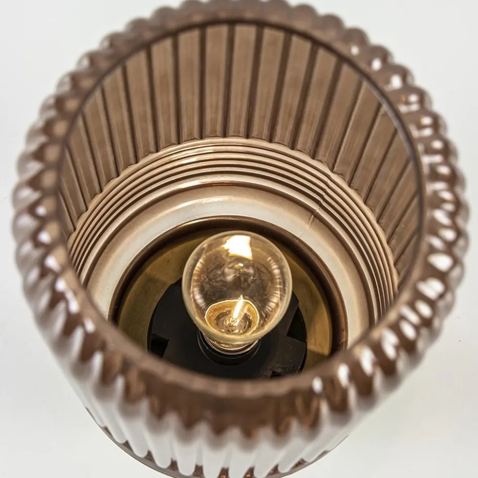 Klassieke tafellamp Lipa donker bruin op batterijen>Straluma New