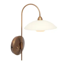 Klassieke wandlamp brons met creme glas incl LED>Straluma Sale
