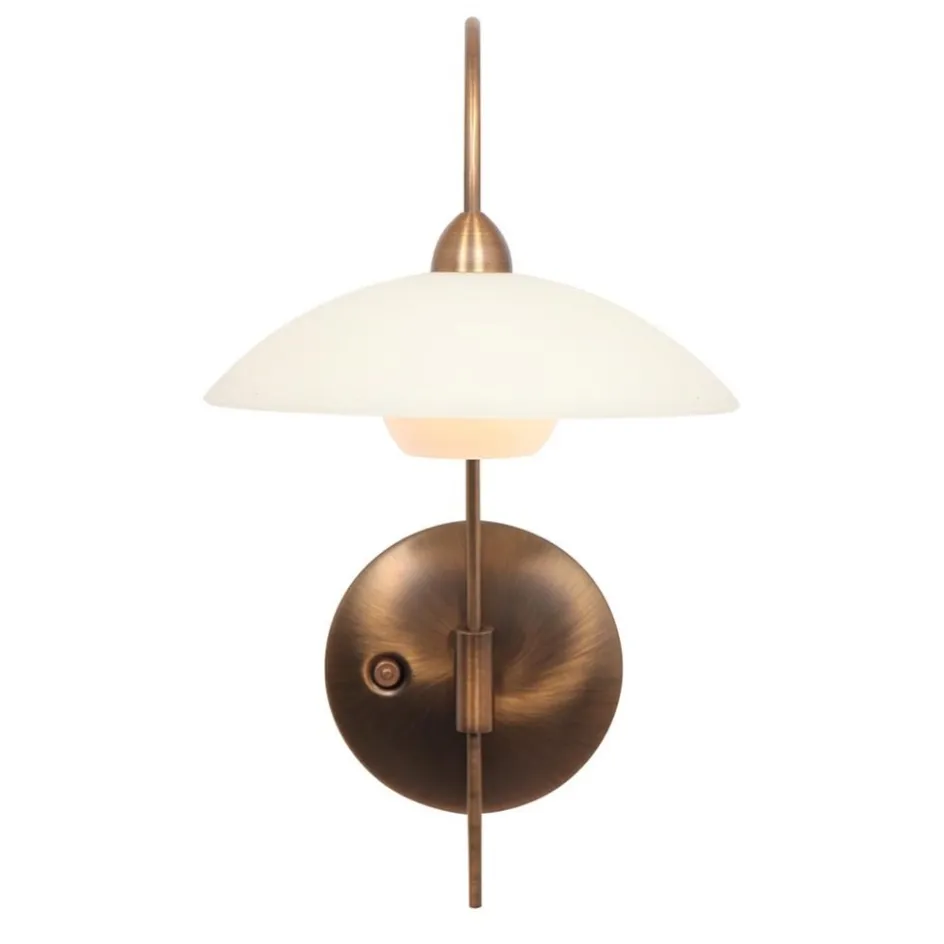 Klassieke wandlamp brons met creme glas incl LED>Straluma Sale