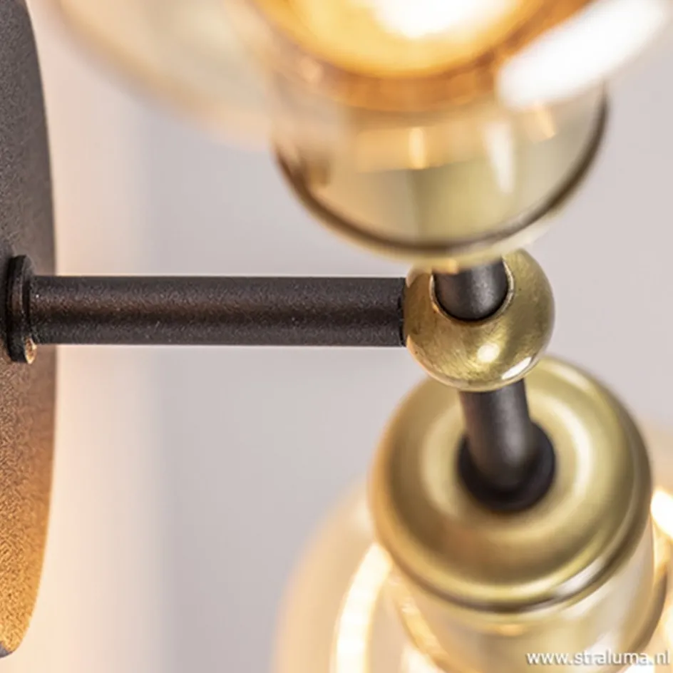 Klassieke wandlamp zwart-antiek brons>Straluma Online