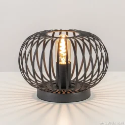 Kleine draad tafellamp modern mat zwart>Straluma