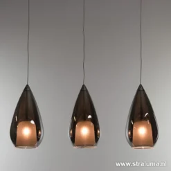 Kleine eettafel hanglamp glas 'Smoke'>Straluma Clearance