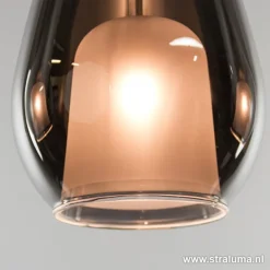 Kleine eettafel hanglamp glas 'Smoke'><noscript><img width=