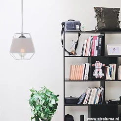 Kleine grijze hanglamp draad met stof></noscript>Straluma Best