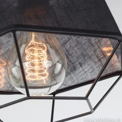 Kleine hanglamp draad zwart met stof><noscript><img width=