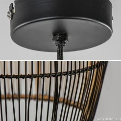 Kleine hanglamp Meya zwart met goud draad></noscript>Straluma Outlet