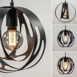 Kleine hanglamp rond mat zwart><noscript><img width=