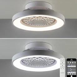 Kleine plafondventilator wit inclusief LED>Straluma Online