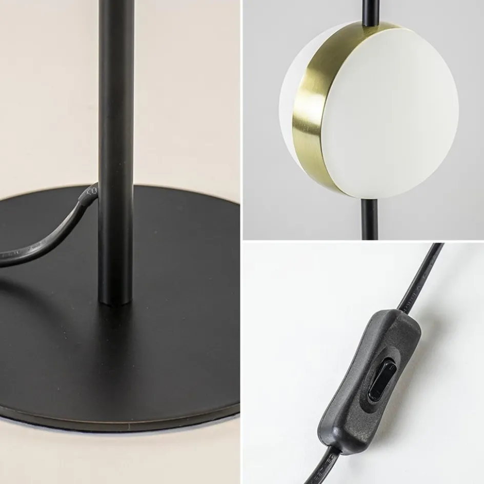 Kleine tafellamp bol zwart met goud>Straluma New