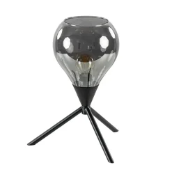 Kleine tafellamp driepoot met titanium glas>Straluma New