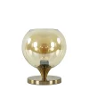 Kleine tafellamp goud met amber kleurig glas>Straluma Hot