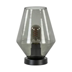 Kleine tafellamp zwart met smoke glas>Straluma Clearance
