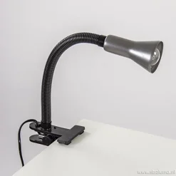 Klemplamp bureau/tafel zwart zilvergrijs><noscript><img width=