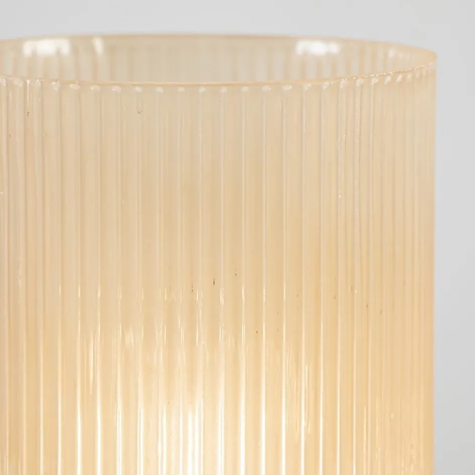 L&L grote ribglas tafellamp peach op batterijen Phoebe>Straluma Sale