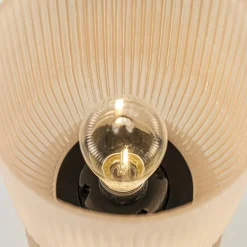 L&L grote ribglas tafellamp peach op batterijen Phoebe><noscript><img width=