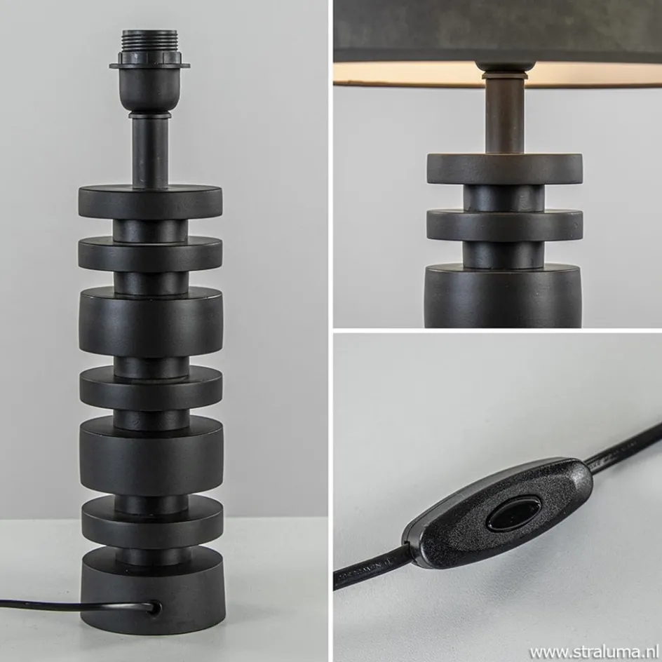 Lampvoet Desley zwart EXCL.KAP>Straluma Outlet