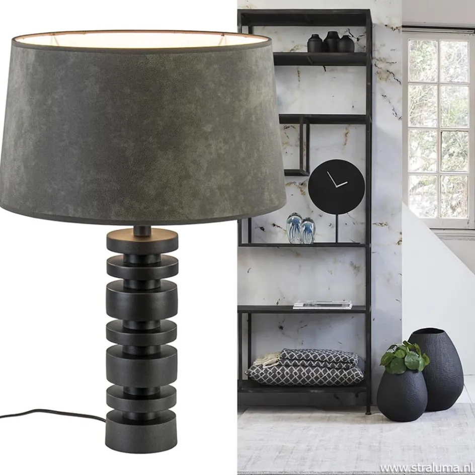 Lampvoet Desley zwart EXCL.KAP>Straluma Outlet